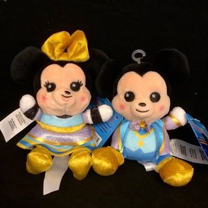 Disney World 50th Anniversary Wishables Mickey Mouse & Minnie Plush Set - NEW